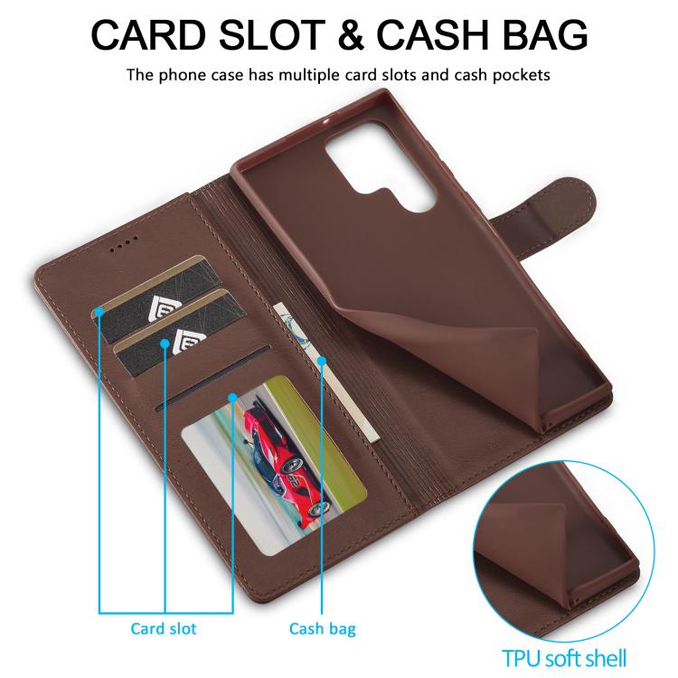 For Samsung Galaxy S26 Ultra 5G LC.IMEEKE Calf Texture Leather Phone Case