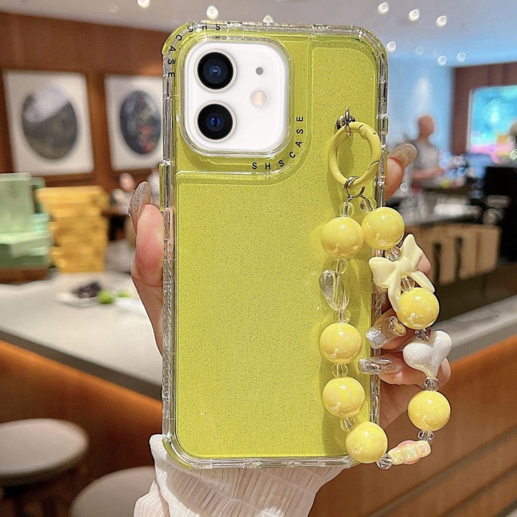 For iPhone 11 TPU + PC + Glitter Sequins Full Coverage Phone Case with Bracelet