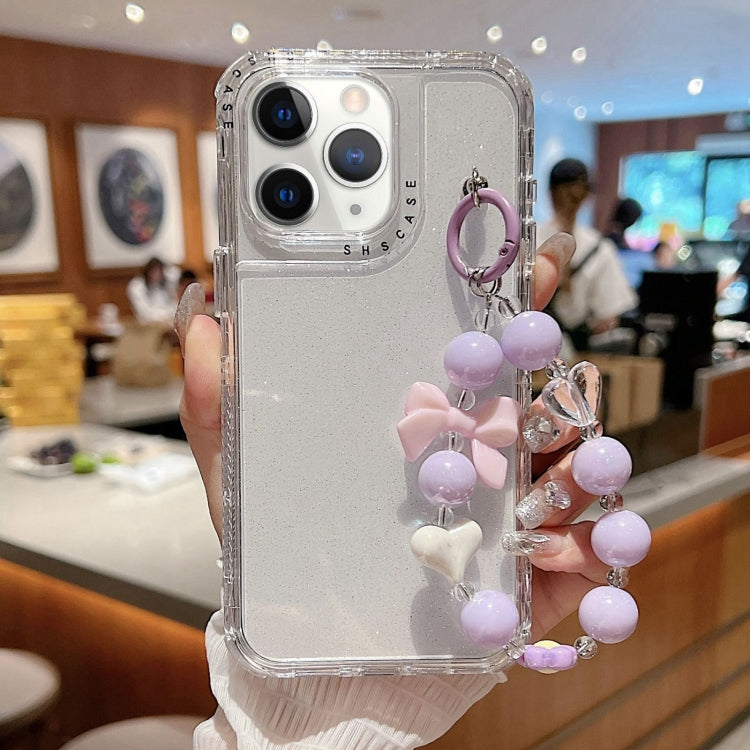 For iPhone 11 Pro TPU + PC + Glitter Sequins Full Coverage Phone Case with Bracelet