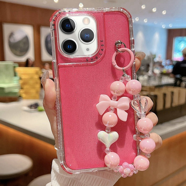 For iPhone 11 Pro Max TPU + PC + Glitter Sequins Full Coverage Phone Case with Bracelet