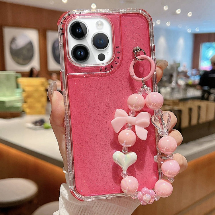 For iPhone 12 / 12 Pro TPU + PC + Glitter Sequins Full Coverage Phone Case with Bracelet