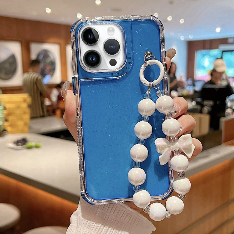 For iPhone 13 Pro TPU + PC + Glitter Sequins Full Coverage Phone Case with Bracelet