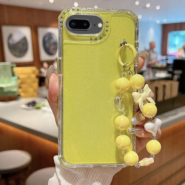 For iPhone 6 Plus / 7 Plus / 8 Plus TPU + PC + Glitter Sequins Full Coverage Phone Case with Bracelet