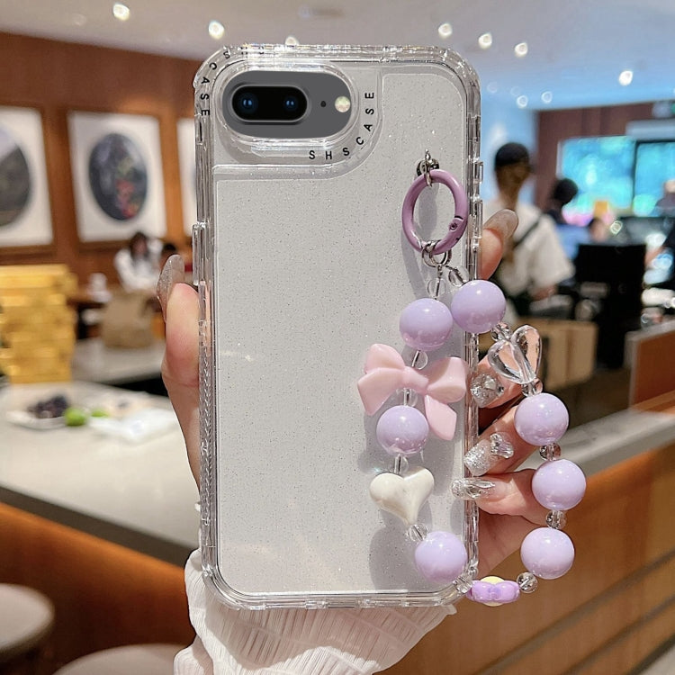 For iPhone 6 Plus / 7 Plus / 8 Plus TPU + PC + Glitter Sequins Full Coverage Phone Case with Bracelet
