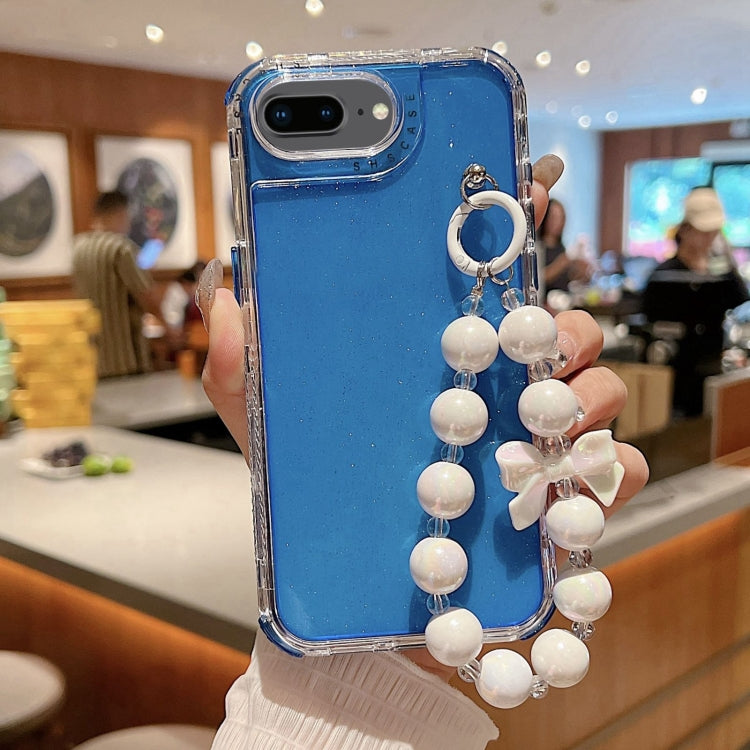 For iPhone 6 Plus / 7 Plus / 8 Plus TPU + PC + Glitter Sequins Full Coverage Phone Case with Bracelet