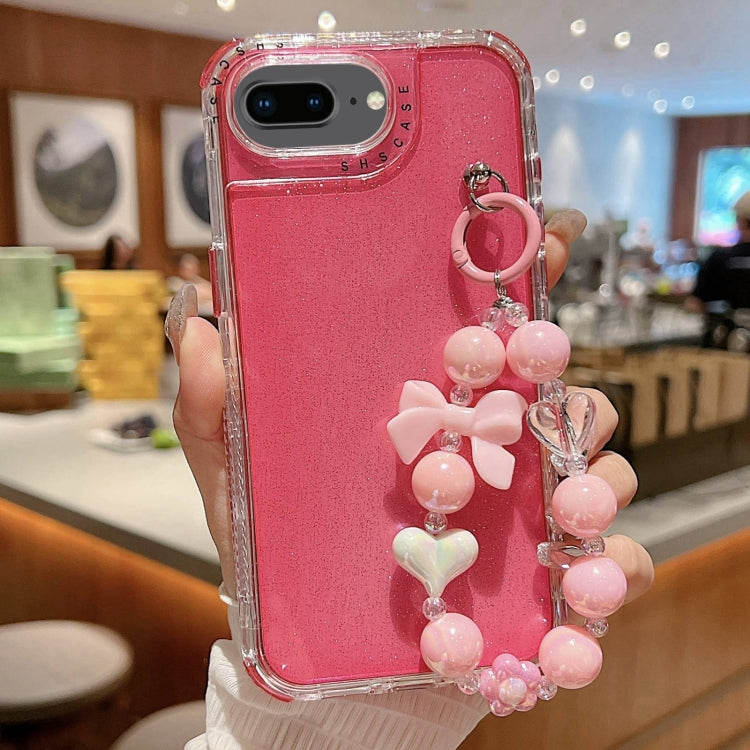 For iPhone 6 Plus / 7 Plus / 8 Plus TPU + PC + Glitter Sequins Full Coverage Phone Case with Bracelet