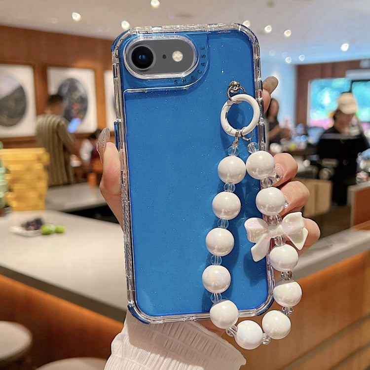 For iPhone 6 / 7 / 8 / SE 2020 TPU + PC + Glitter Sequins Full Coverage Phone Case with Bracelet