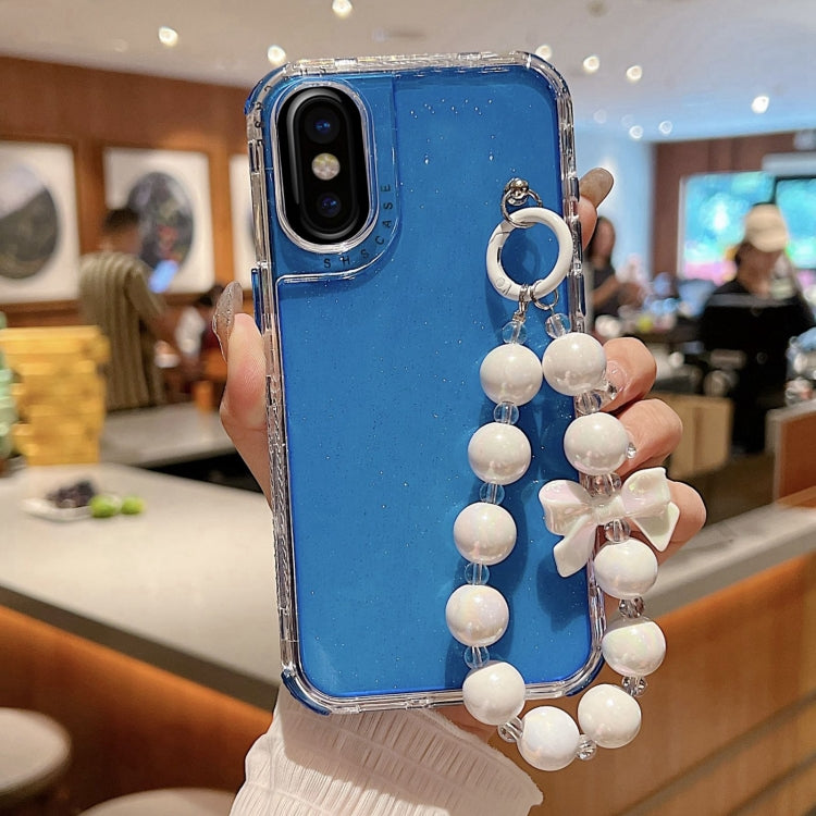 For iPhone X / XS TPU + PC + Glitter Sequins Full Coverage Phone Case with Bracelet