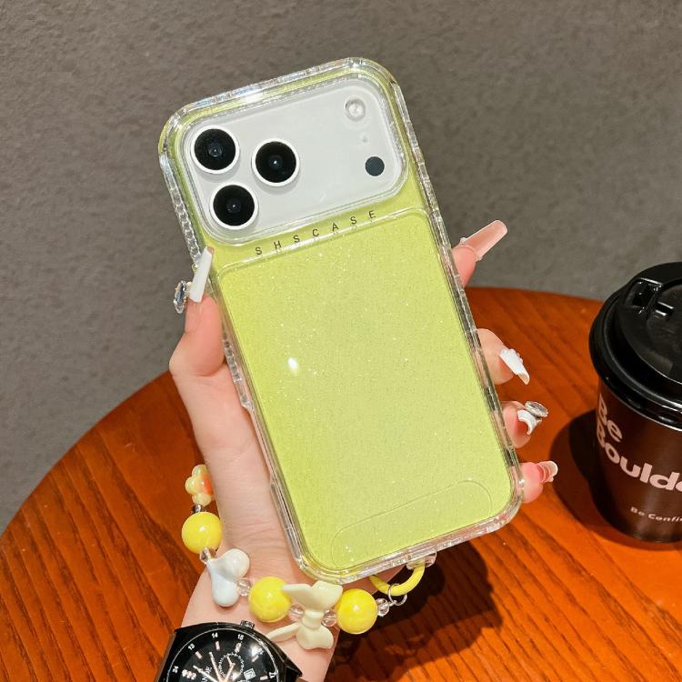 For iPhone 17 Pro Max TPU + PC + Glitter Sequins Full Coverage Phone Case with Bracelet