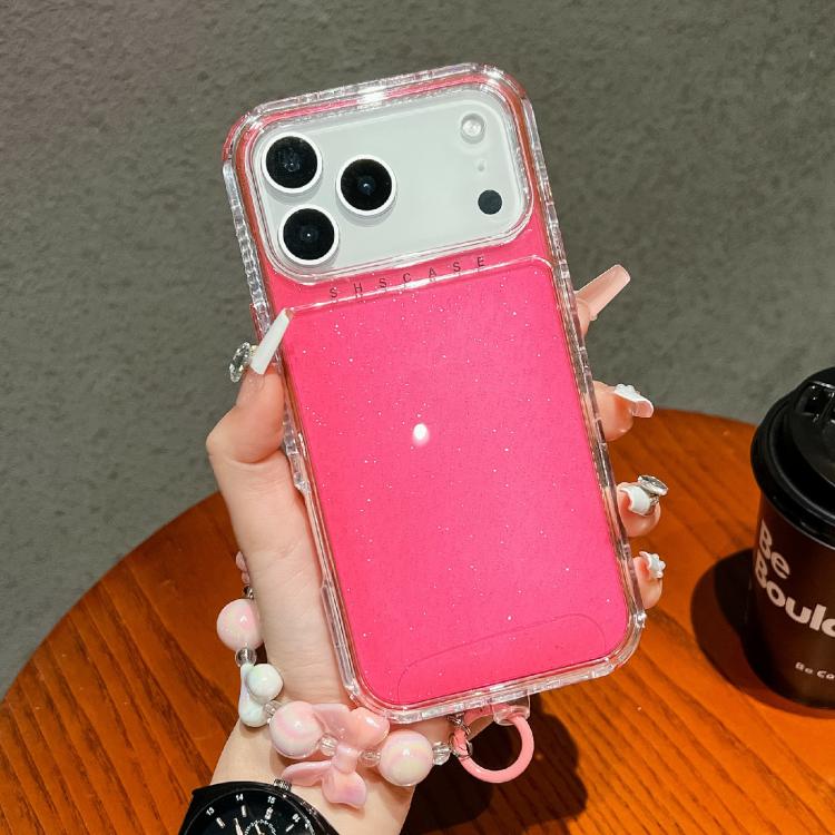 For iPhone 17 Pro Max TPU + PC + Glitter Sequins Full Coverage Phone Case with Bracelet