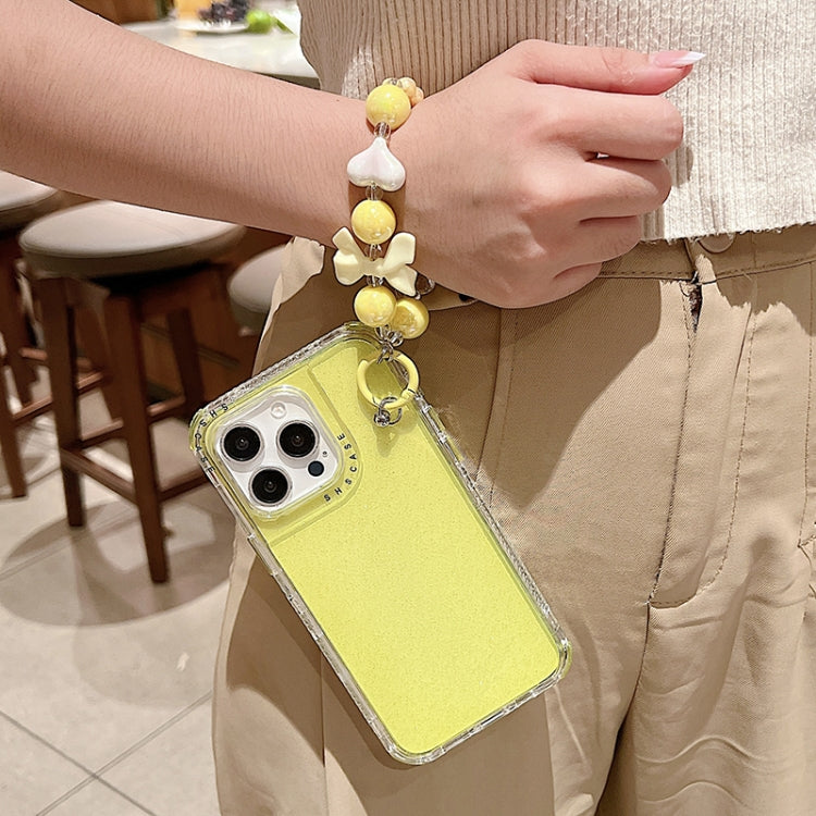 For iPhone 16 Pro Max TPU + PC + Glitter Sequins Full Coverage Phone Case with Bracelet