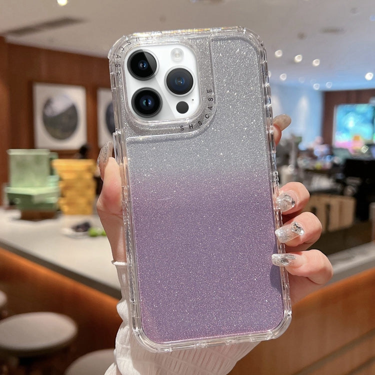 For iPhone 12 Pro Max TPU + PC + Glitter Paper Full Coverage Phone Case
