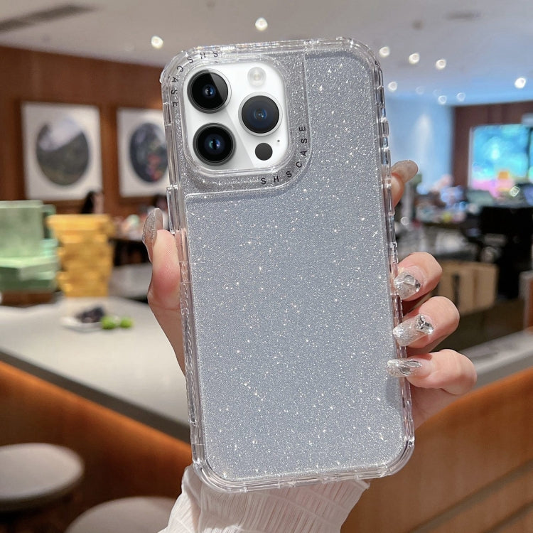 For iPhone 14 Pro Max TPU + PC + Glitter Paper Full Coverage Phone Case