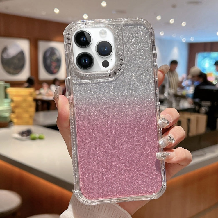 For iPhone 14 Pro Max TPU + PC + Glitter Paper Full Coverage Phone Case
