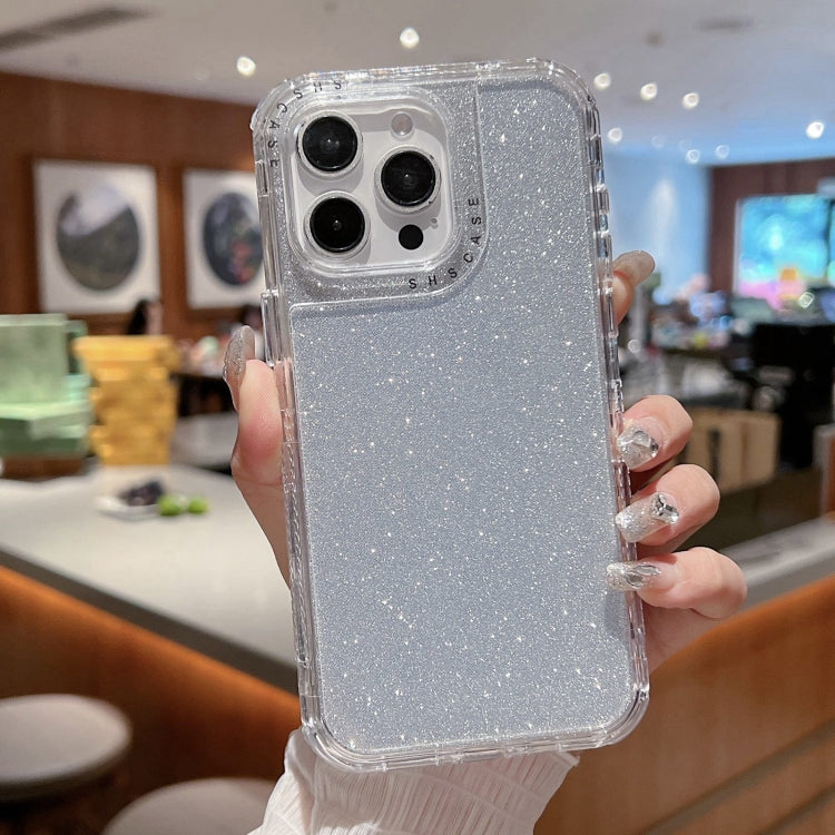 For iPhone 15 Pro TPU + PC + Glitter Paper Full Coverage Phone Case