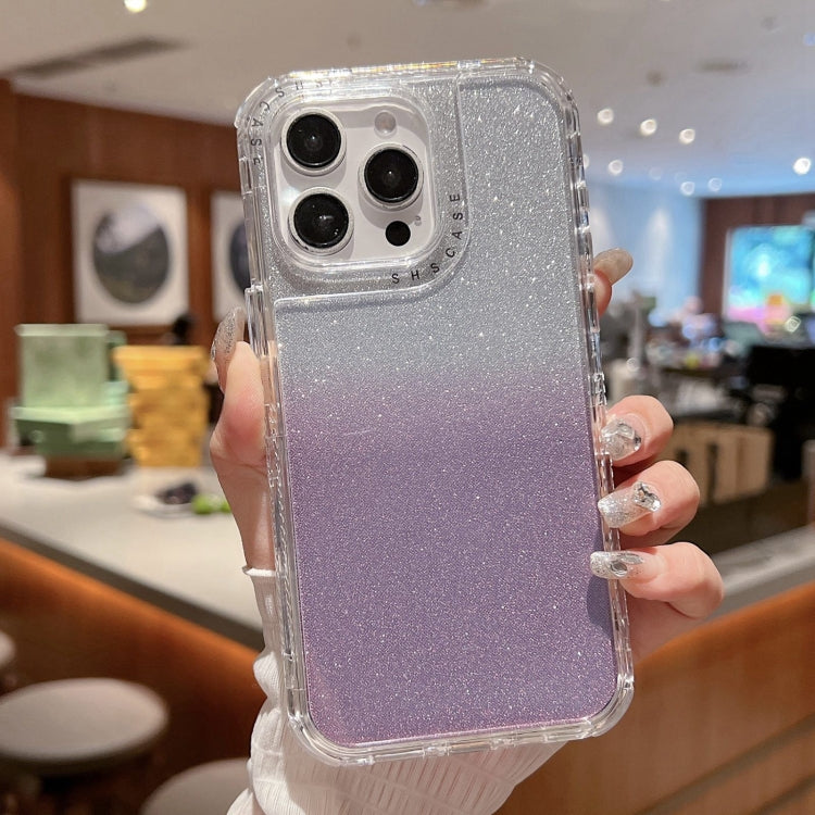 For iPhone 15 Pro TPU + PC + Glitter Paper Full Coverage Phone Case