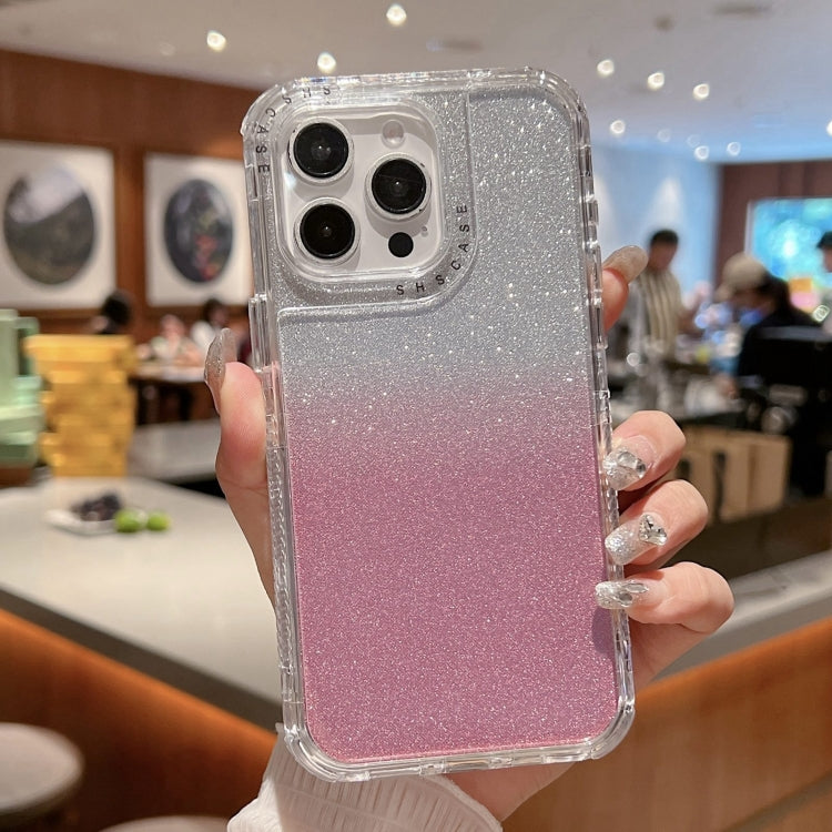 For iPhone 15 Pro Max TPU + PC + Glitter Paper Full Coverage Phone Case