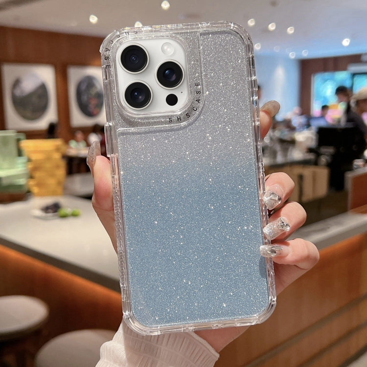 For iPhone 16 Pro Max TPU + PC + Glitter Paper Full Coverage Phone Case