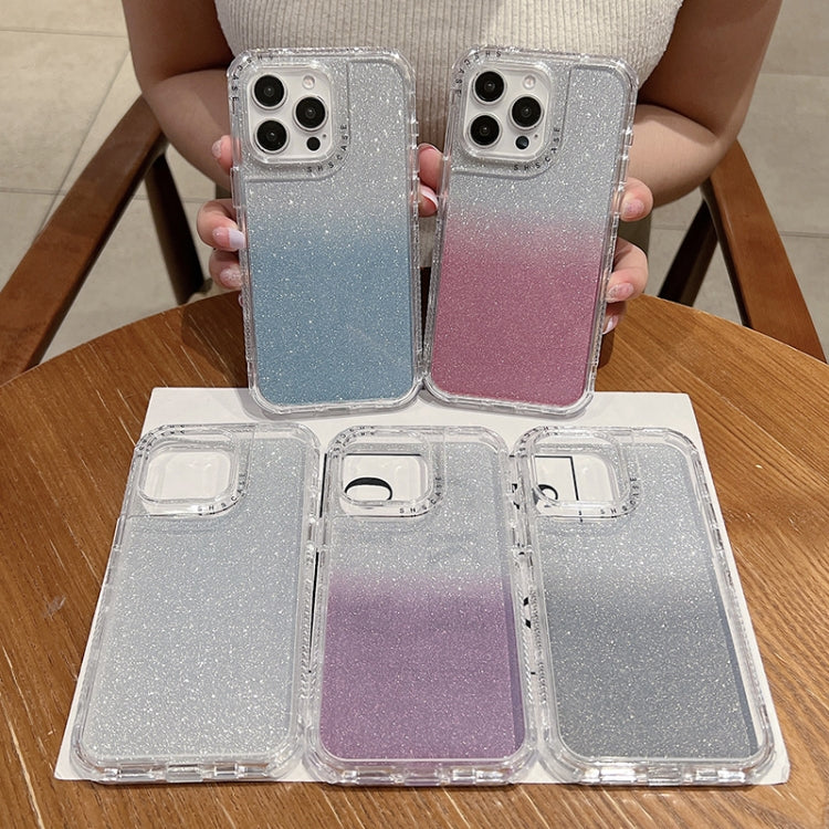 For iPhone 13 Pro TPU + PC + Glitter Paper Full Coverage Phone Case