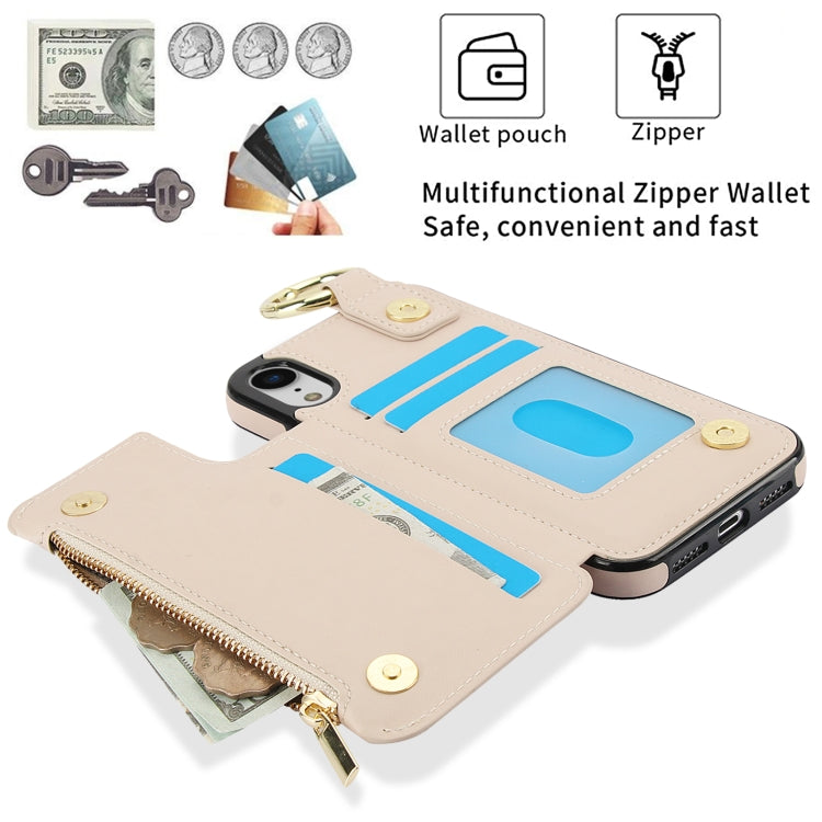 For iPhone XR RFlD Anti-theft Double Buckle Ring Zipper Card Phone Case