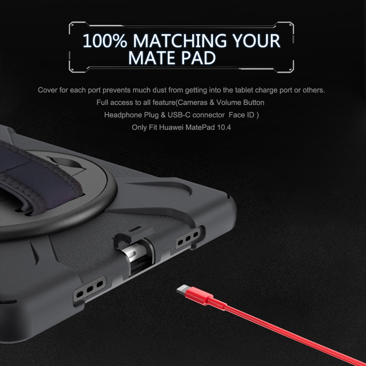 For Huawei MatePad 10.4 Shockproof Colorful Silicone + PC Protective Case with Holder & Hand Grip Strap