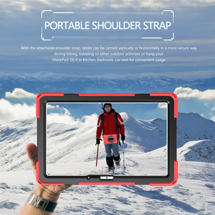 For Huawei MatePad 10.4 Shockproof Colorful Silicone + PC Protective Case with Holder & Hand Grip Strap