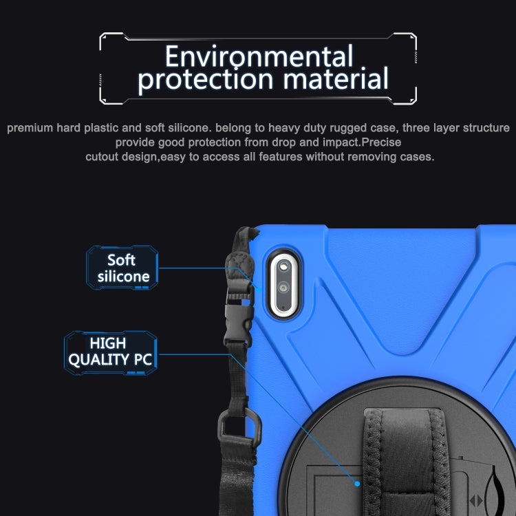 For Huawei MatePad 10.4 Shockproof Colorful Silicone + PC Protective Case with Holder & Hand Grip Strap