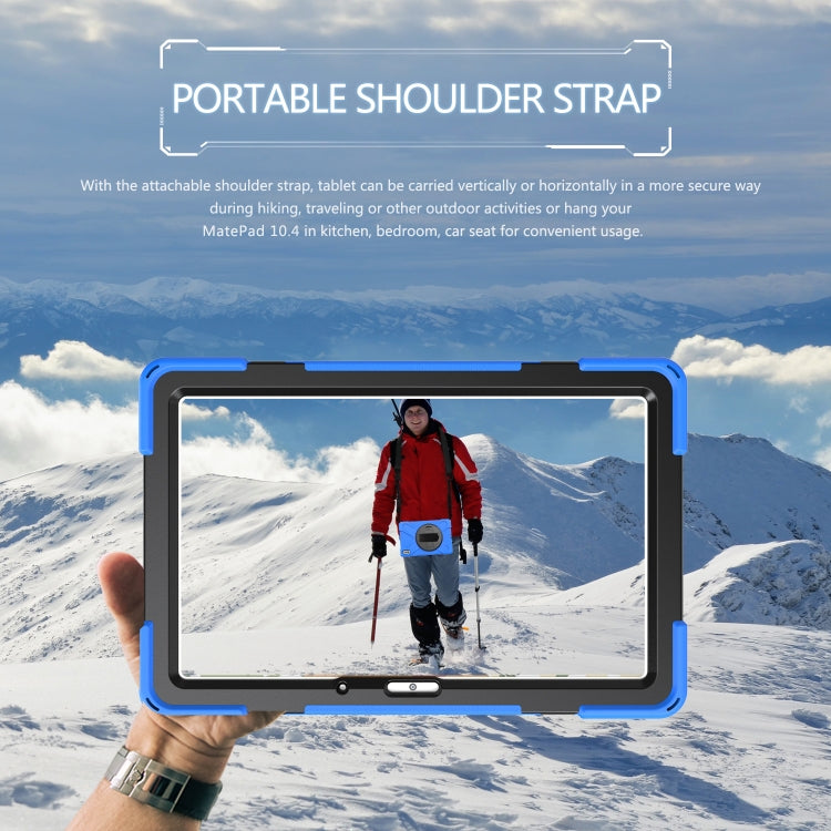 For Huawei MatePad 10.4 Shockproof Colorful Silicone + PC Protective Case with Holder & Hand Grip Strap