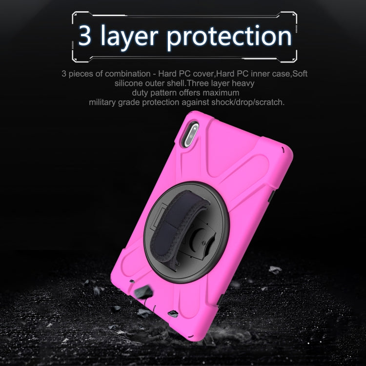 For Huawei MatePad 10.4 Shockproof Colorful Silicone + PC Protective Case with Holder & Hand Grip Strap
