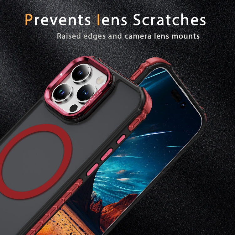 For iPhone 16 Pro Rainbow Series Skin Feel MagSafe Lens Holder Phone Case