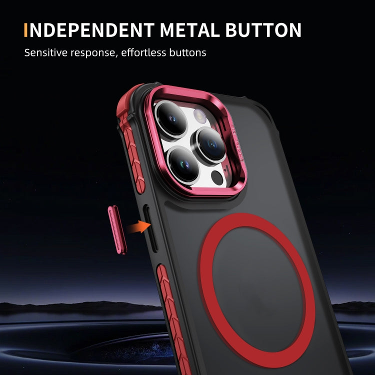 For iPhone 14 Pro Rainbow Series Skin Feel MagSafe Lens Holder Phone Case