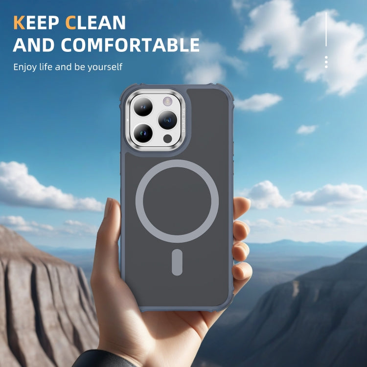 For iPhone 14 Pro Rainbow Series Skin Feel MagSafe Lens Holder Phone Case