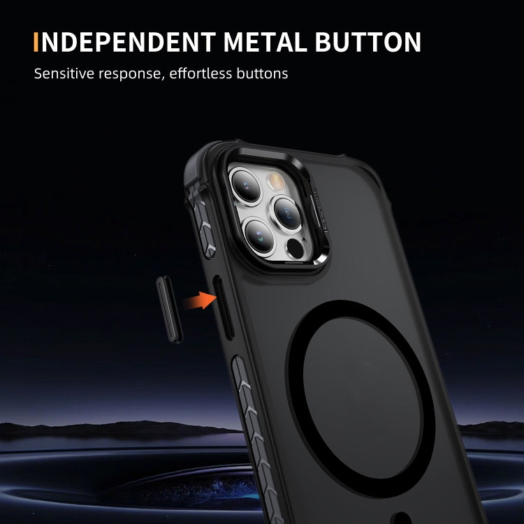 For iPhone 12 Pro Max Rainbow Series Skin Feel MagSafe Lens Holder Phone Case