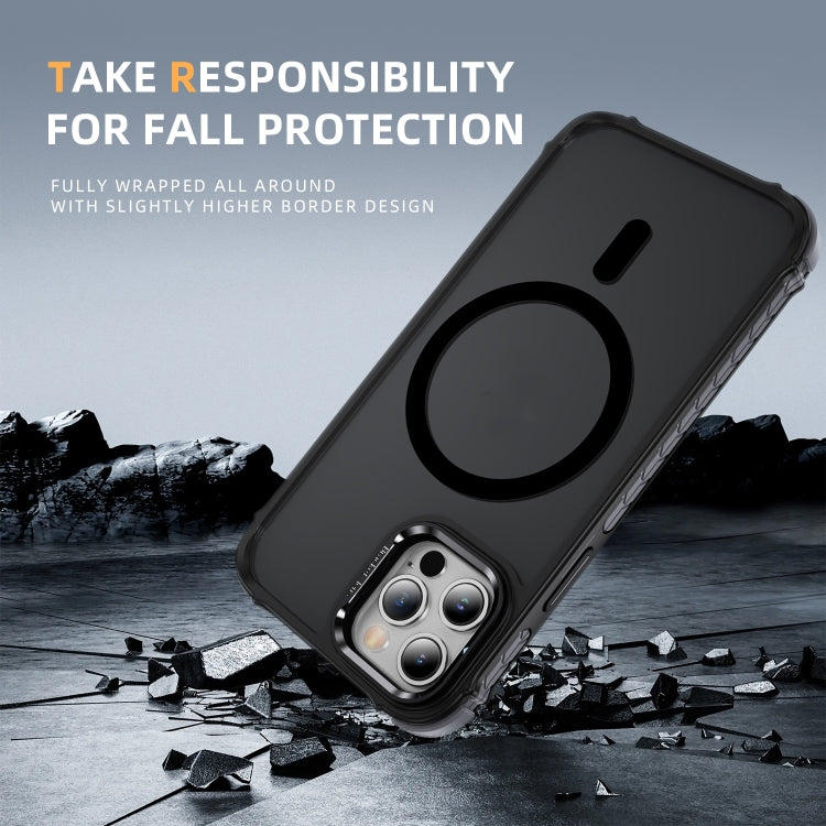 For iPhone 12 Pro Max Rainbow Series Skin Feel MagSafe Lens Holder Phone Case