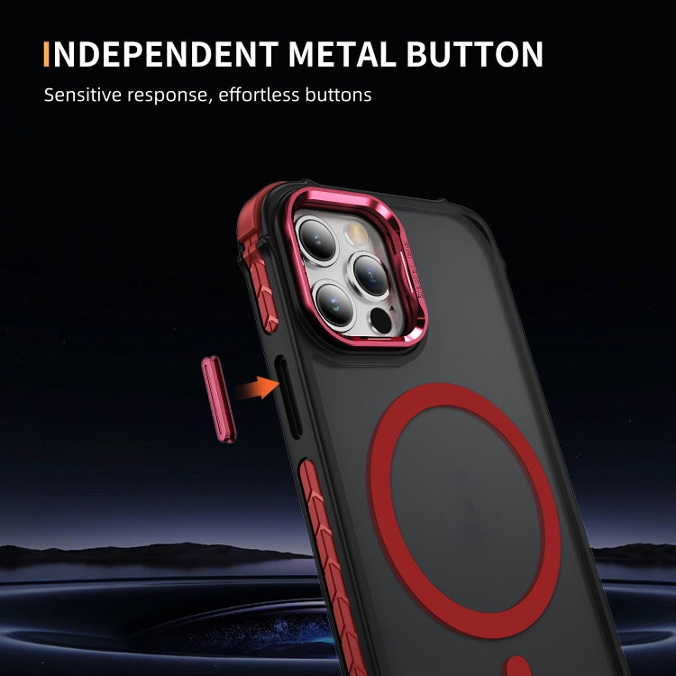 For iPhone 12 Pro Max Rainbow Series Skin Feel MagSafe Lens Holder Phone Case