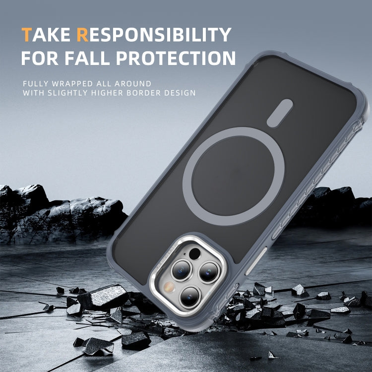 For iPhone 12 Pro Max Rainbow Series Skin Feel MagSafe Lens Holder Phone Case