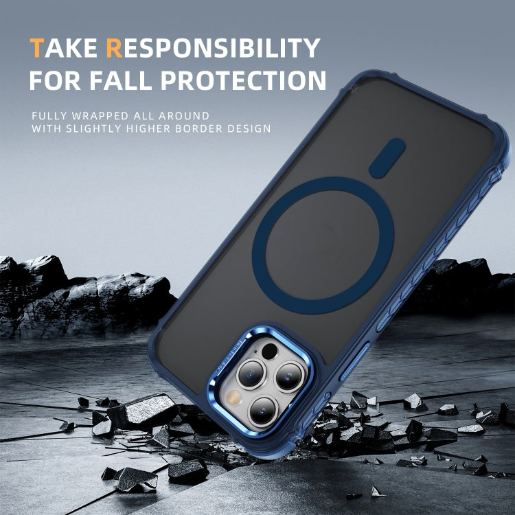 For iPhone 12 Pro Max Rainbow Series Skin Feel MagSafe Lens Holder Phone Case