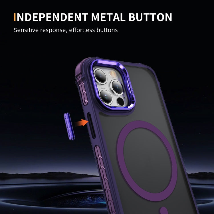 For iPhone 12 Pro Max Rainbow Series Skin Feel MagSafe Lens Holder Phone Case