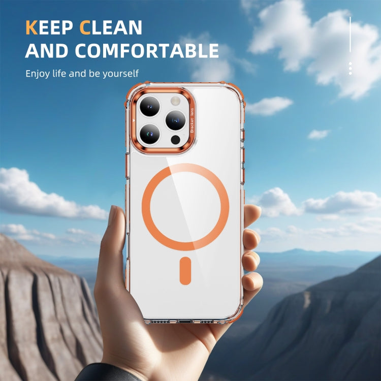 For iPhone 16 Pro Rainbow Series Transparent MagSafe Lens Holder Phone Case