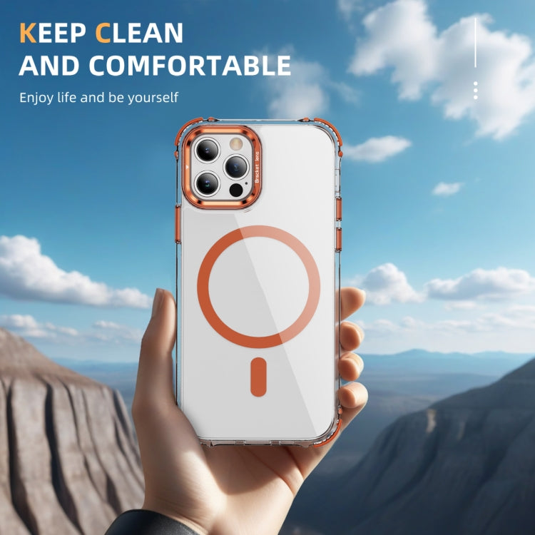 For iPhone 12 Pro Max Rainbow Series Transparent MagSafe Lens Holder Phone Case