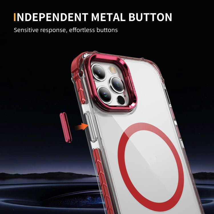 For iPhone 12 Pro Max Rainbow Series Transparent MagSafe Lens Holder Phone Case
