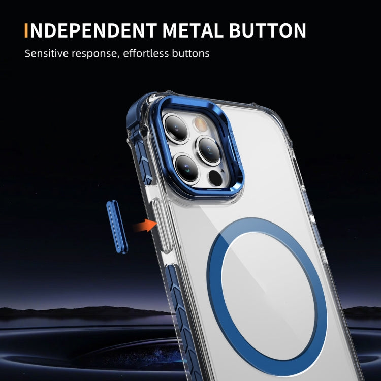 For iPhone 12 Pro Max Rainbow Series Transparent MagSafe Lens Holder Phone Case