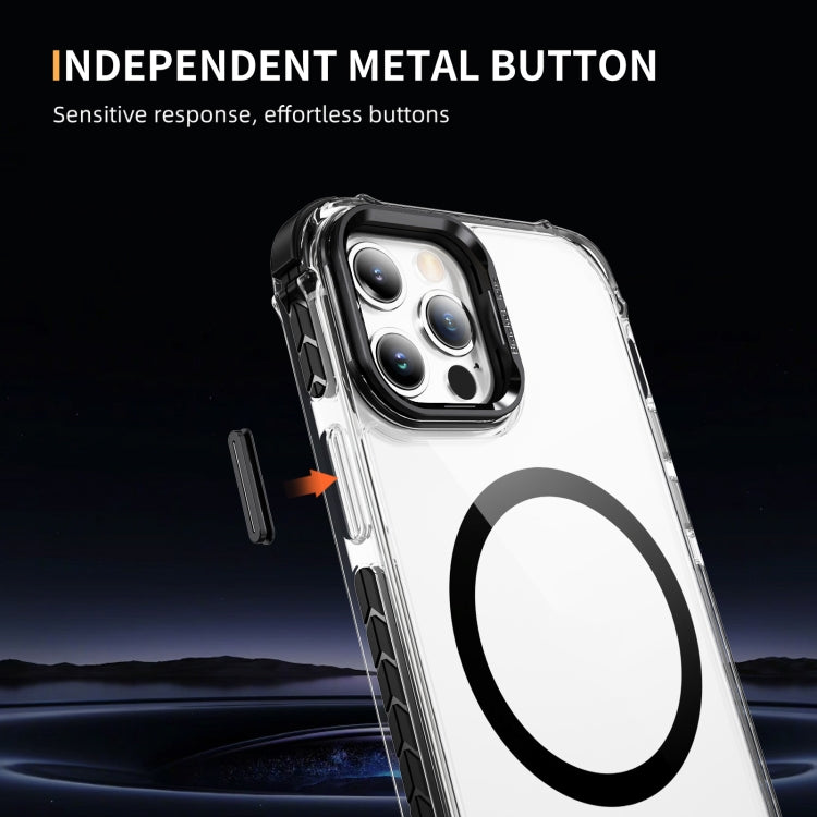 For iPhone 12 Pro Rainbow Series Transparent MagSafe Lens Holder Phone Case