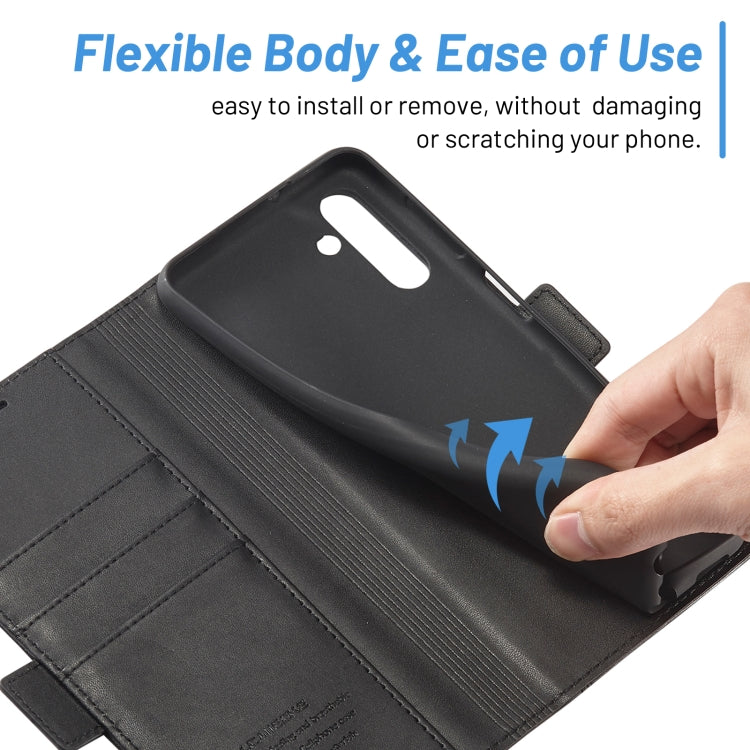 For Samsung Galaxy S24 FE 5G LC.IMEEKE Skin-friendly Card Slots Leather Phone Case