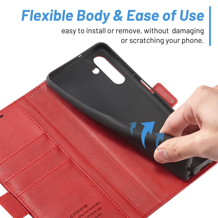 For Samsung Galaxy S24 FE 5G LC.IMEEKE Skin-friendly Card Slots Leather Phone Case
