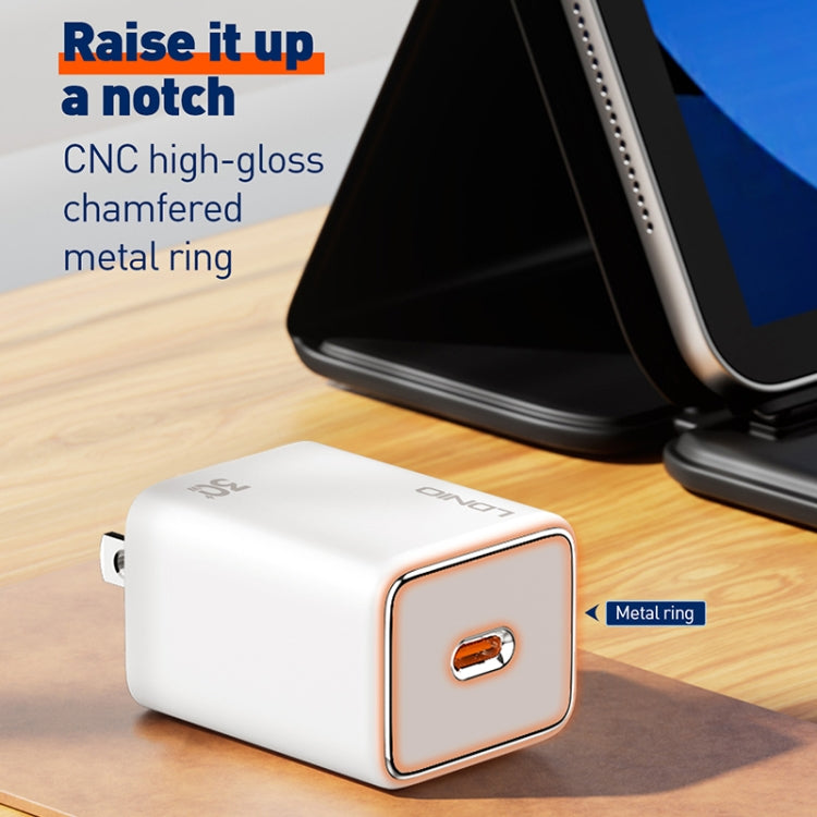 LDNIO A1508C PD30W USB-C / Type-C Fast Charger with 1m 8 Pin Cable - White