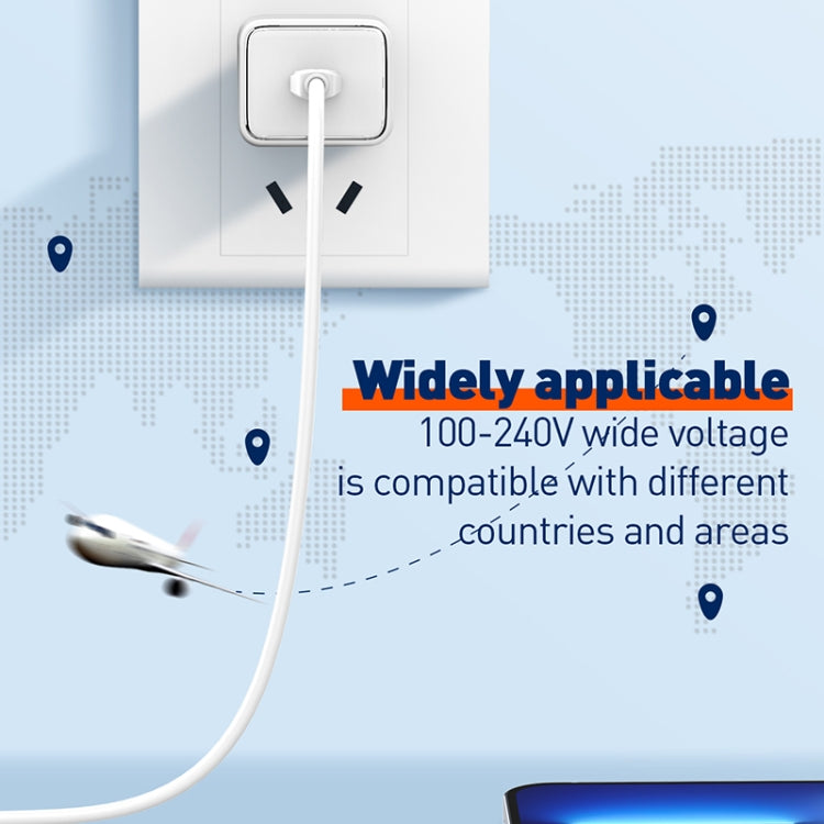 LDNIO A1508C PD30W USB-C / Type-C Fast Charger with 1m 8 Pin Cable - White