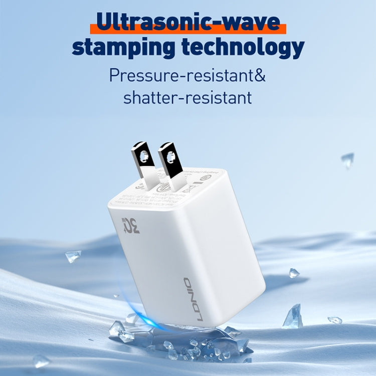 LDNIO A1508C PD30W USB-C / Type-C Fast Charger with 1m Type-C Cable - White
