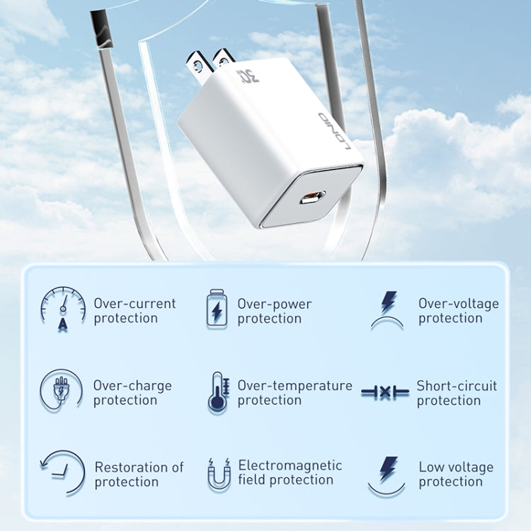LDNIO A1508C PD30W USB-C / Type-C Fast Charger with 1m Type-C Cable - White
