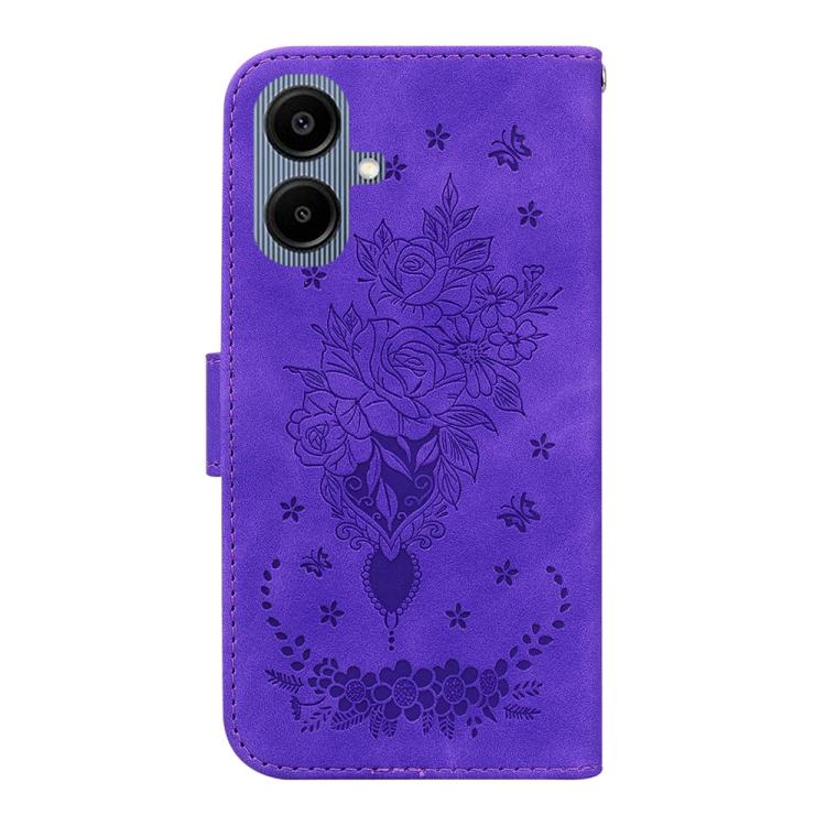 For Samsung Galaxy A07 4G / A06 4G / 5G Butterfly Rose Embossed Leather Phone Case